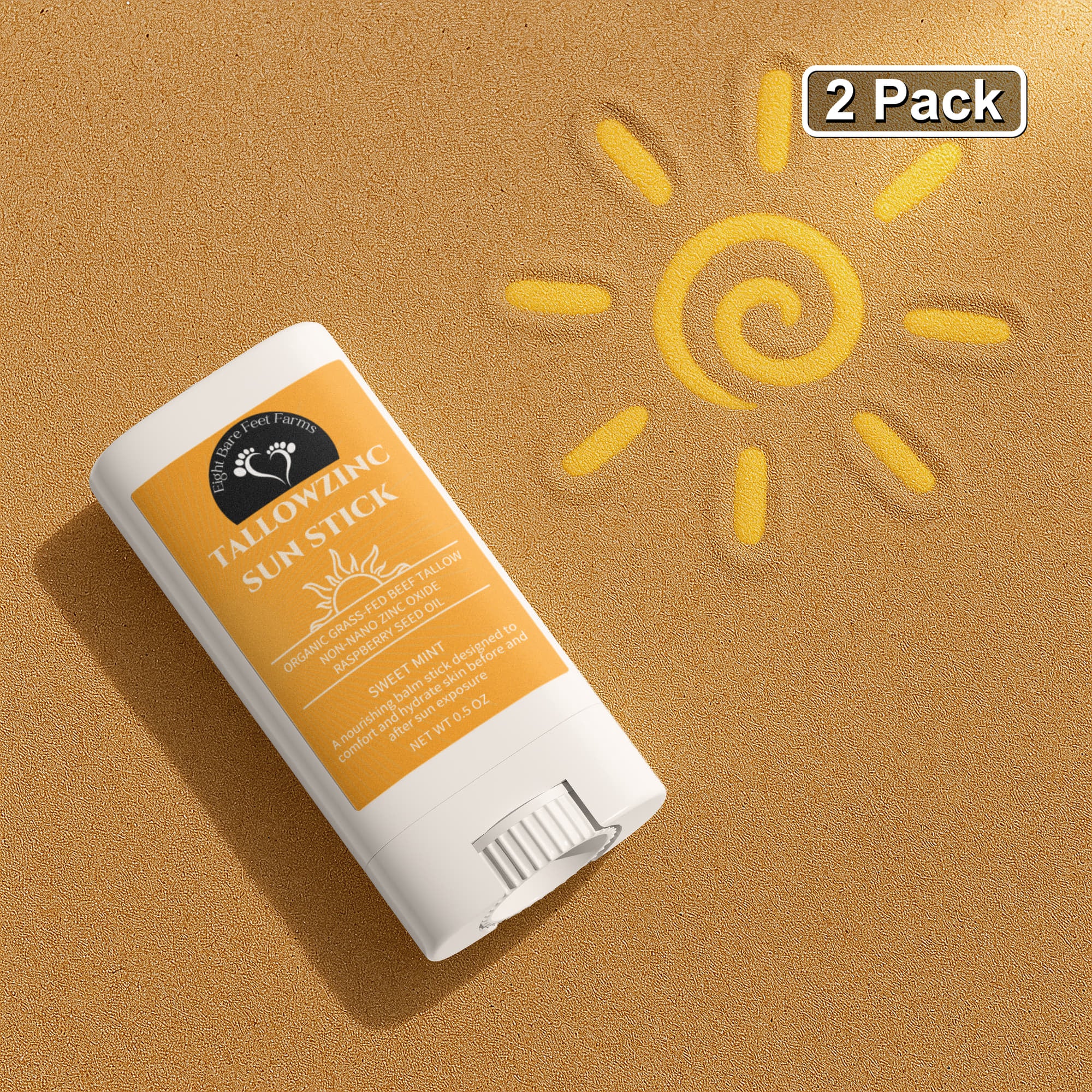 2 Pack Tallow Zinc Sun Stick