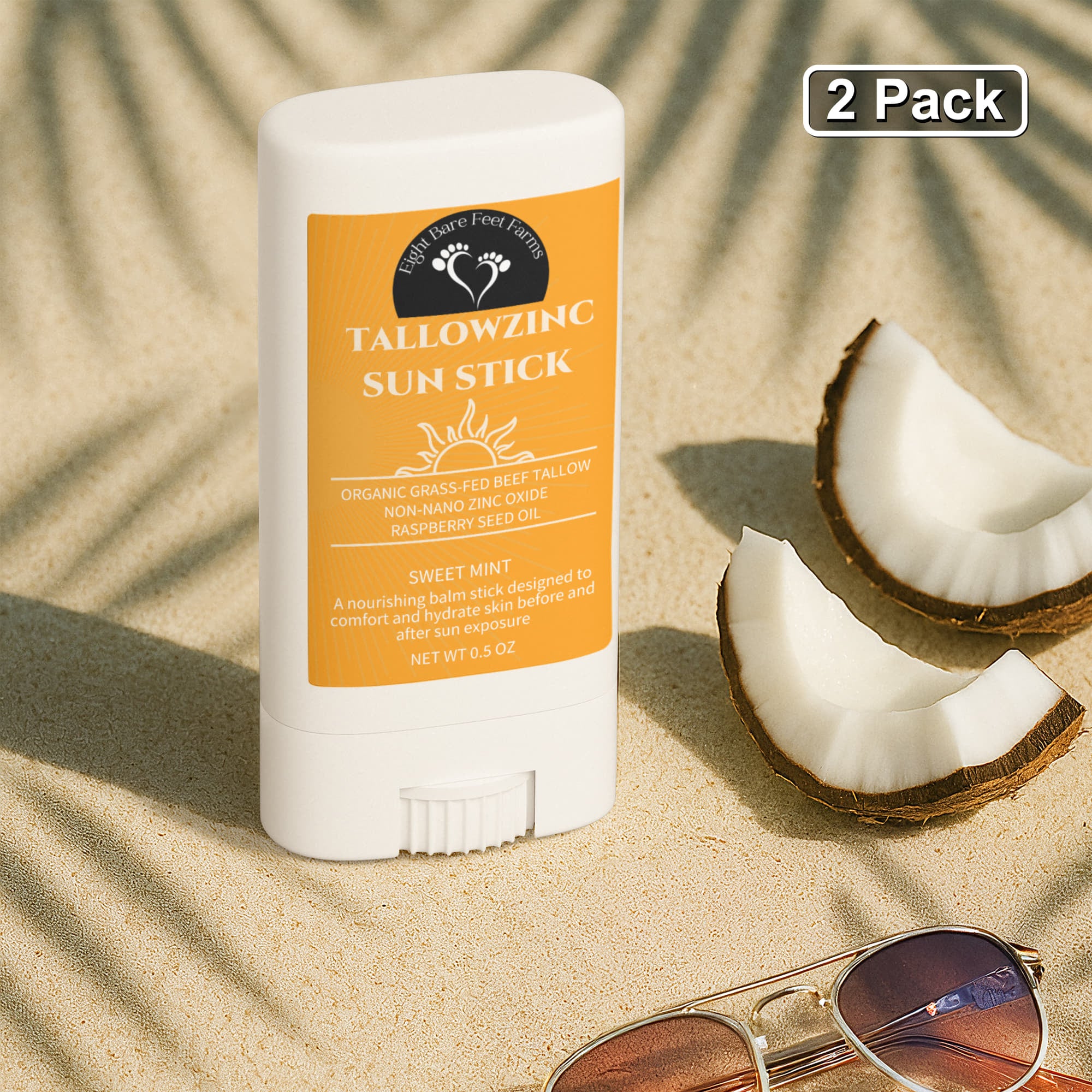 2 Pack Tallow Zinc Sun Stick