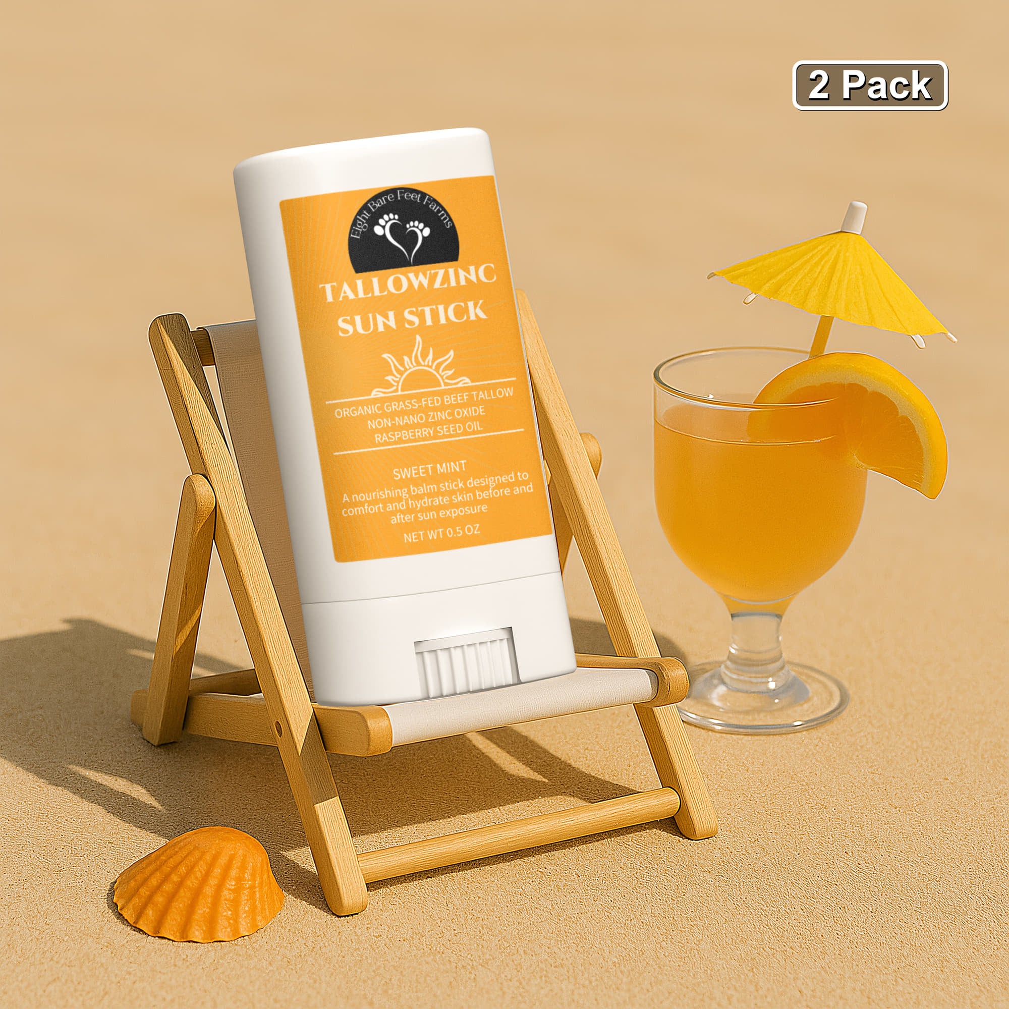 2 Pack Tallow Zinc Sun Stick