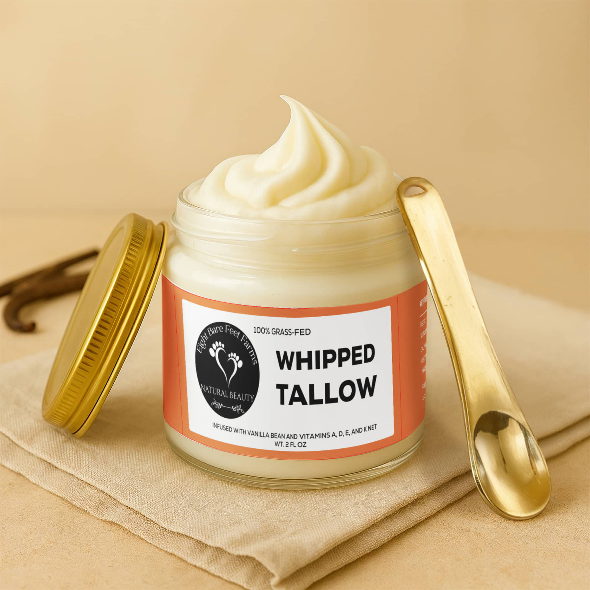 Whipped Grass-Fed Tallow Balm with Vanilla Bean